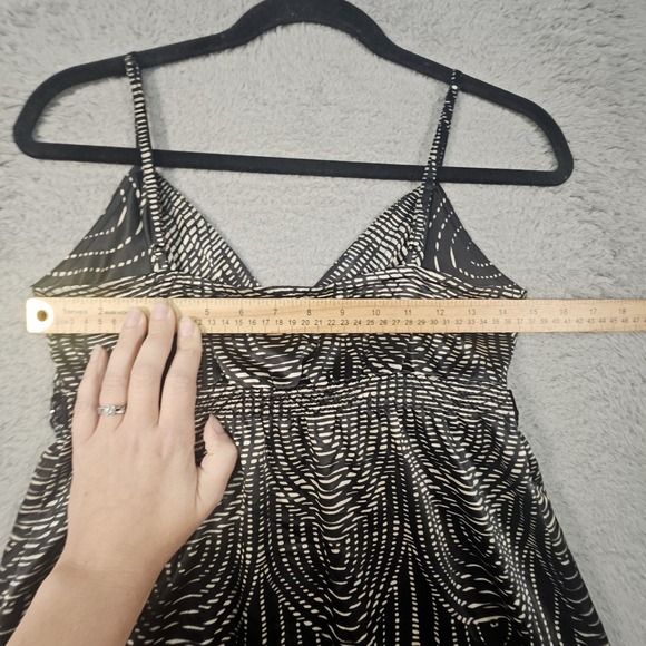 Vtg Express Babydoll Top Junior S Geometric Sequin Satin Y2K Dark Romantic Fairy - Picture 10 of 12